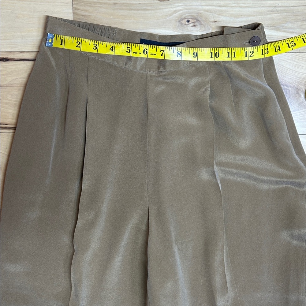 Josephine Chaus 100% Silk Camel Pants w/Stretchy Waistband | Size 8 - Picture 2 of 9